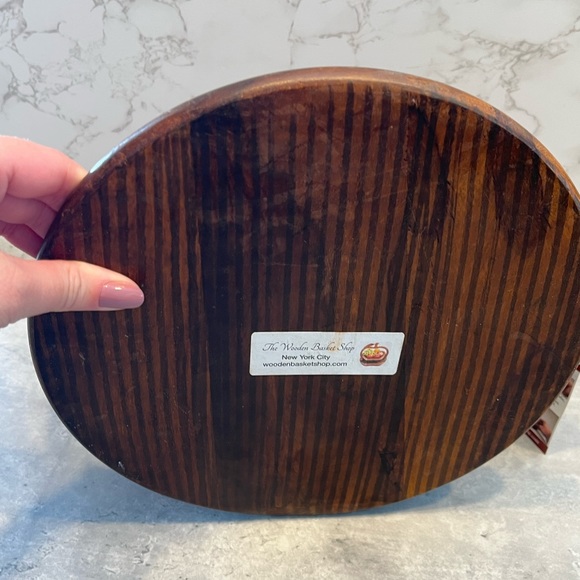 Wooden Collapsible Carved Basket/Trivet Two Compartments Rosewood NEW - Picture 12 of 14